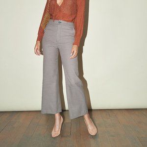 Rouje Jean Carreaux Brown Houndstooth Wide-Leg Trousers